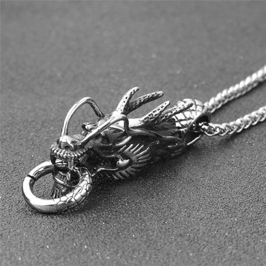 Stainless Steel Dragon Head Pendant Necklace-Your Soul Place